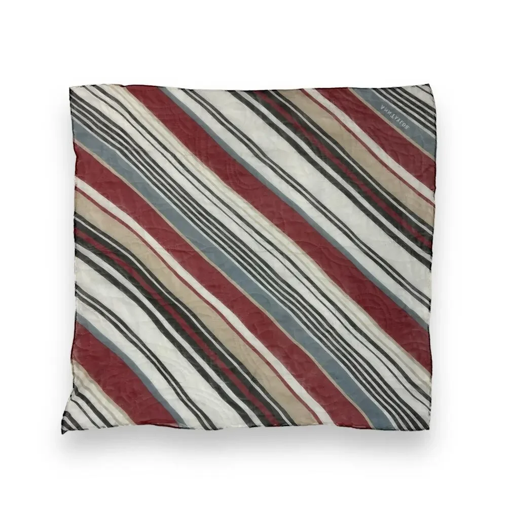 NWT Ann Taylor Red White and Black Striped Silk Scarf